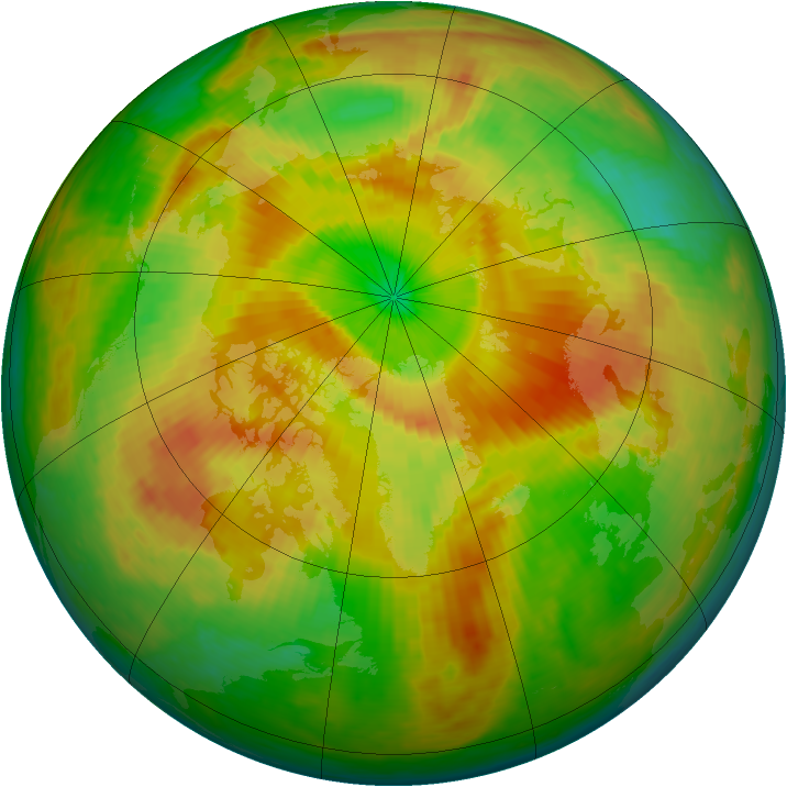 Arctic ozone map for 15 May 2004